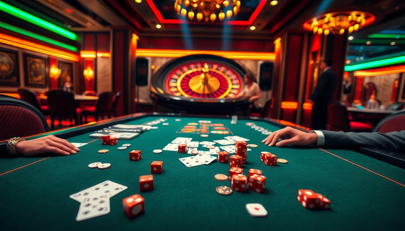 Experience the thrill of 22JL gaming at an elegant casino table with cards and chips.