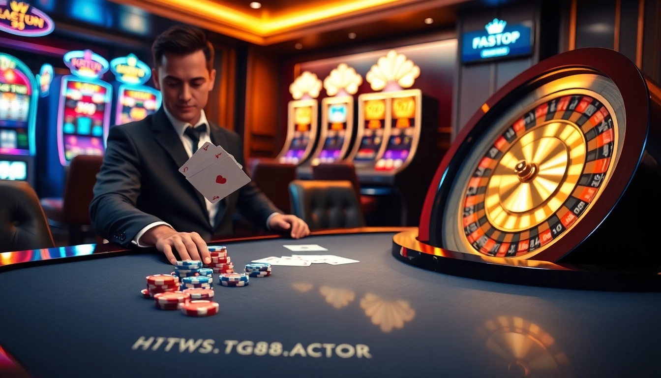 Strategic poker chip betting and winning card display on https://tg88.actor/ casino table