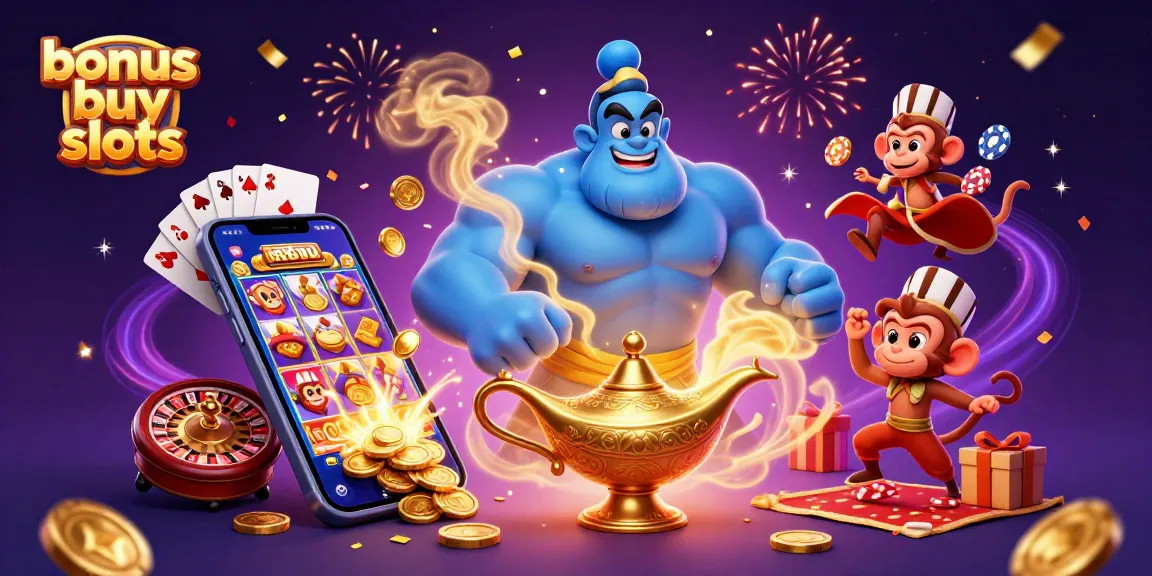 Experience the thrill of bonus buy slots in this vibrant 3D casino scene, showcasing magical elements and excitement.