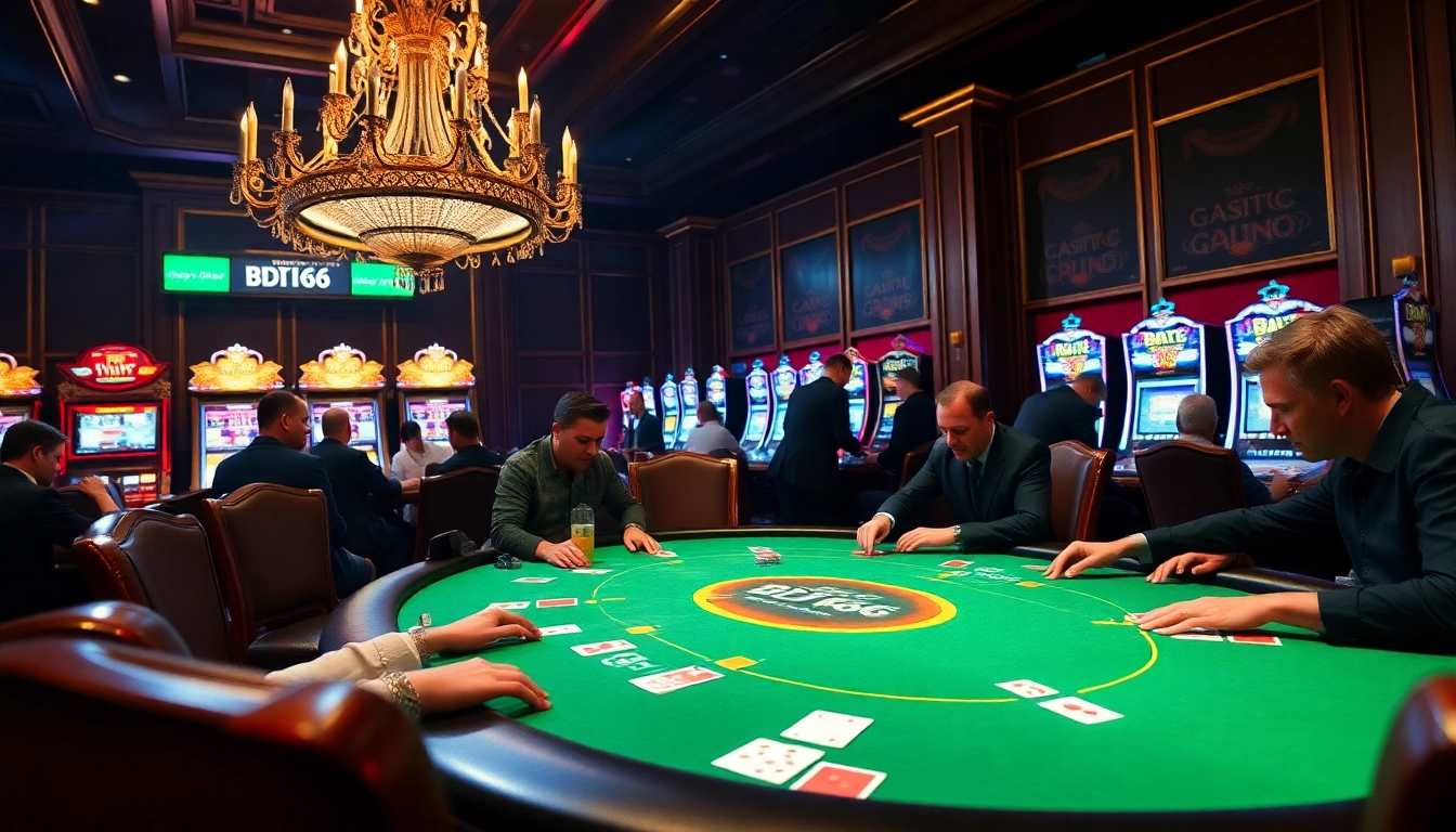 Experience the excitement of BDTK66 at a luxurious poker table with intense player action.