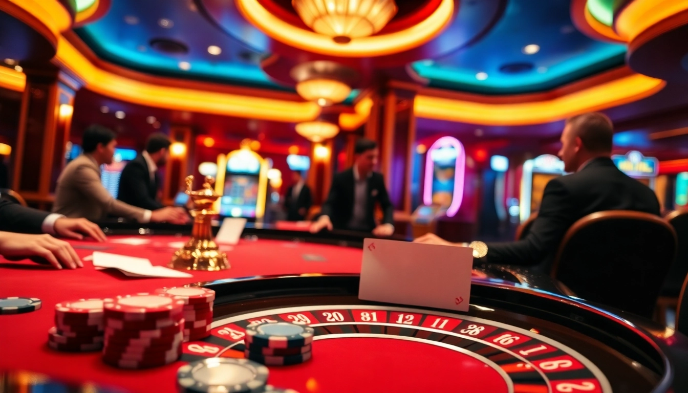 Players enjoying thrilling games at the 79KING casino, showcasing excitement and luxury.