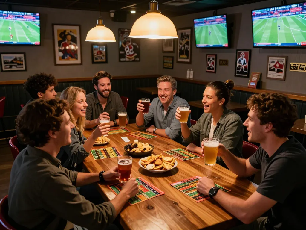 Placing bets while enjoying sports at https://www.bearcreekwatershed.org/macroinvertebrates in a cozy sports bar atmosphere.