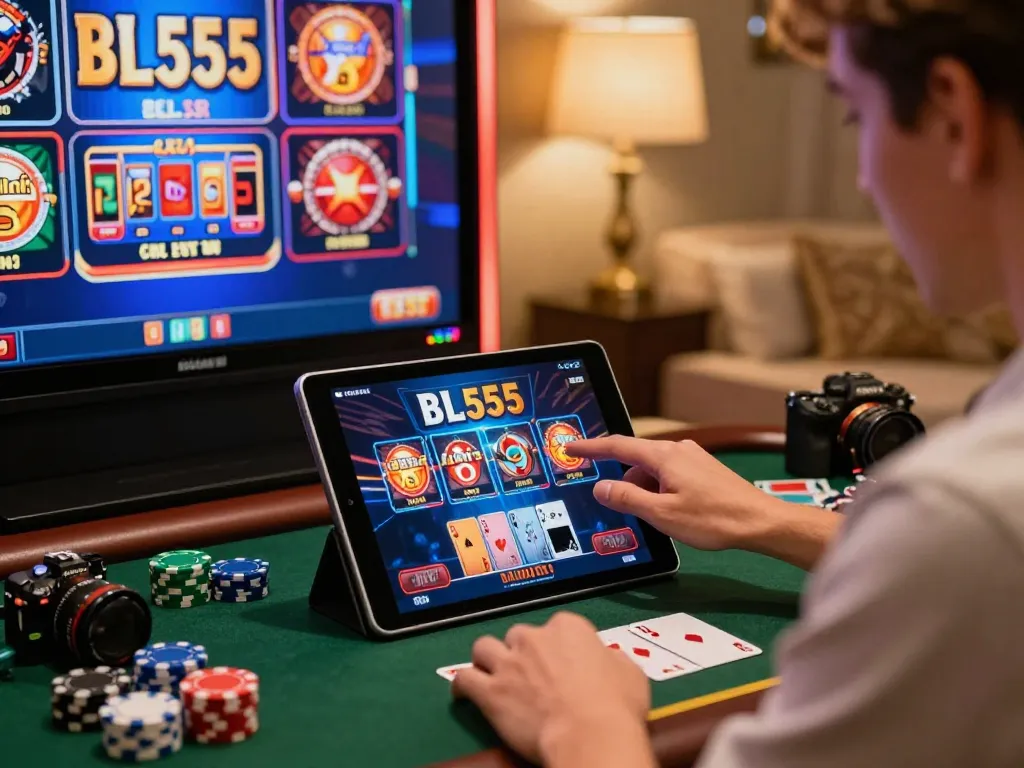 Experience the thrill of gaming with BL555 in a vibrant online casino setting.