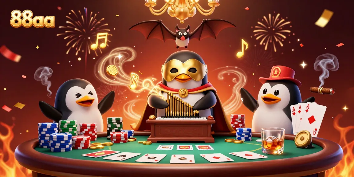 Experience thrilling gambling adventures at 88aa with a vibrant casino illustration full of excitement.