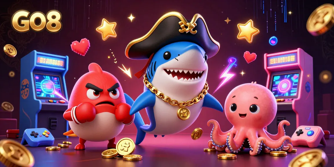 Experience the excitement of winning at GO8 casino with vibrant 3D characters and dynamic gaming elements.