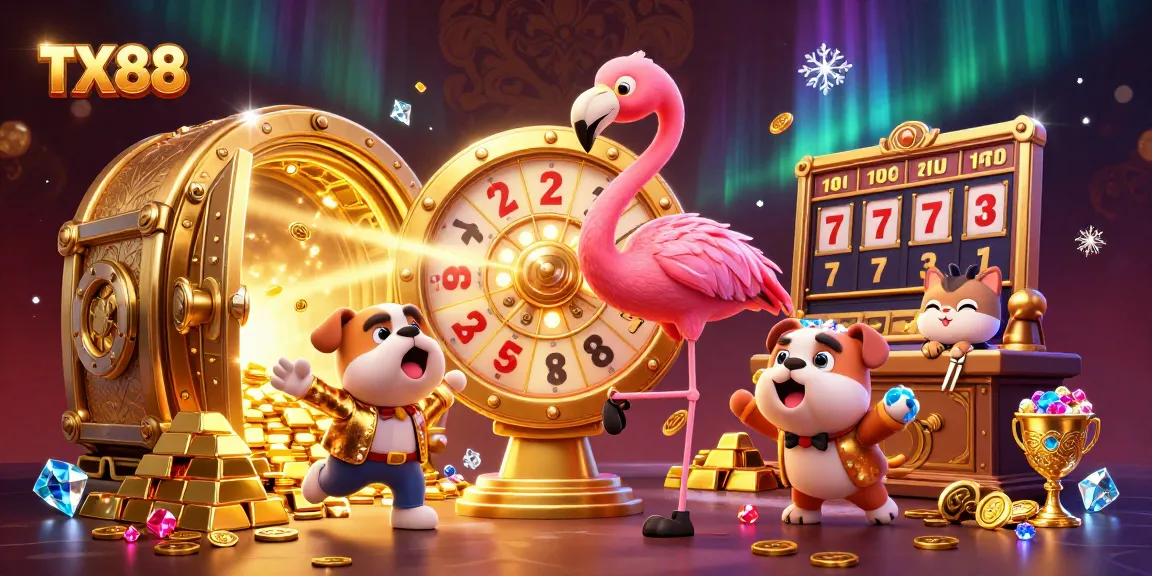 Engage with TX88's vibrant casino scene featuring excitement and treasures in a dynamic game setup.