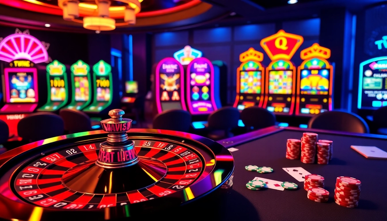 Experience thrilling gameplay at https://twin68.world/ with vibrant casino visuals including roulette and poker.