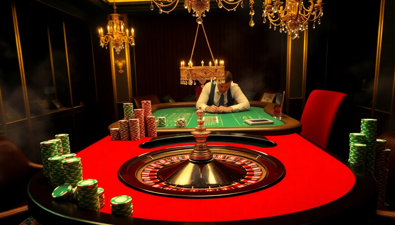 Experience thrilling gameplay at Vin88 Casino with vibrant roulette and poker elements.