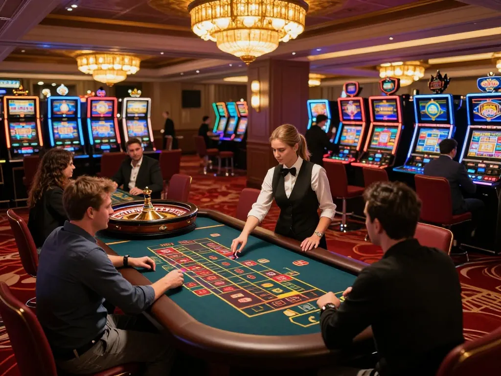 Experience the thrill of roulette at 79kingt1, with players engaged in strategic betting and croupier spinning the wheel.