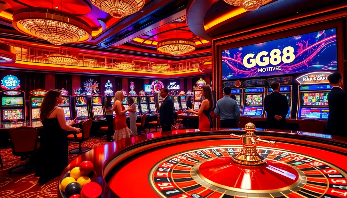 Experience the thrill of TRANG CHỦ GG88 at a luxurious casino with roulette and slots.