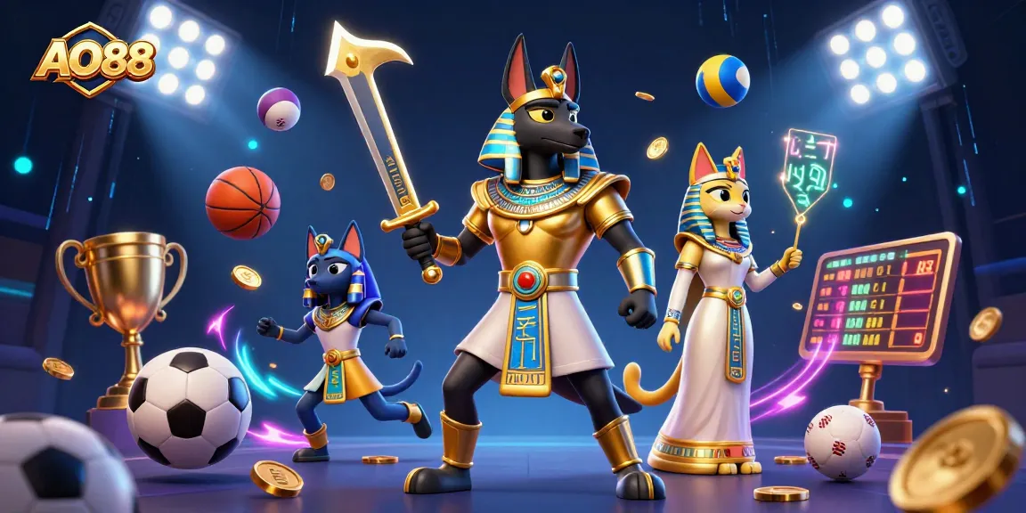 Encounter thrilling sports betting action with AO88, featuring dynamic games and vibrant characters.