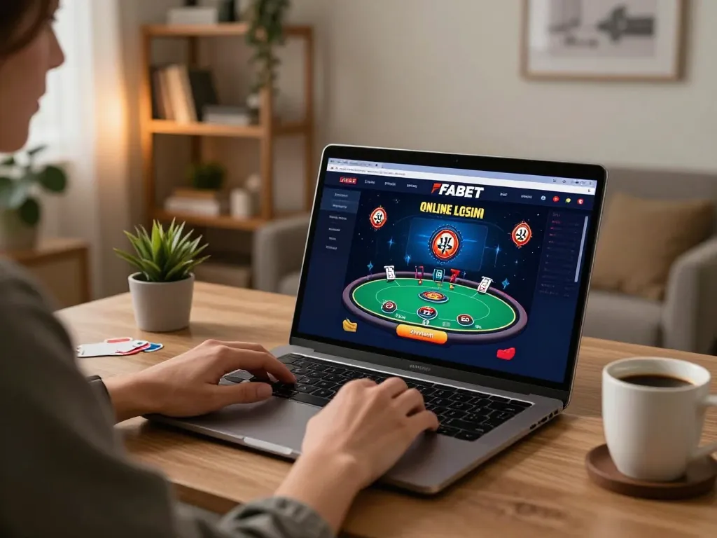 Experience thrilling gameplay with fabet online casino in a cozy home setting.