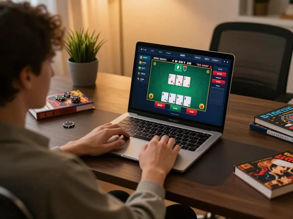 Engaging in live dealer blackjack gameplay at luck8 online casino setup, showcasing strategic betting