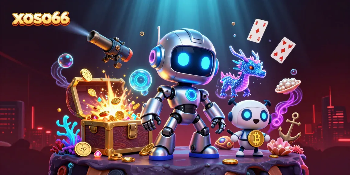 Engage with xoso66's thrilling online experience featuring a virtual casino adventure with vibrant characters and treasures.