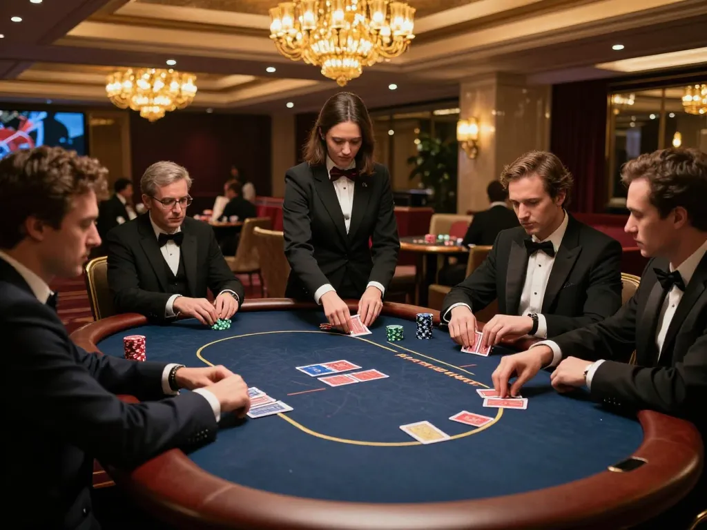 Players enjoying a high-stakes poker game at LV88's exclusive VIP area.