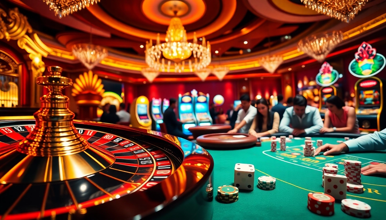 High-stakes action at glamorous casino tables highlighting https://s666hn.com/ excitement and luxury