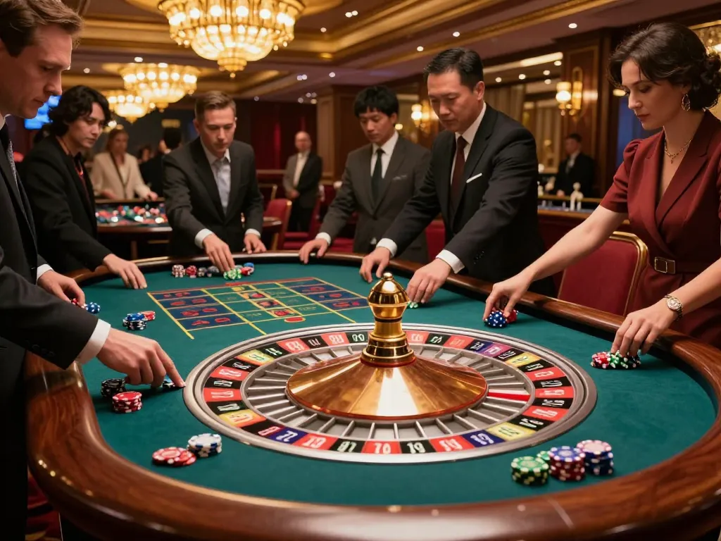 Experience cm88's thrilling roulette gameplay with vibrant chips and an elegant croupier.