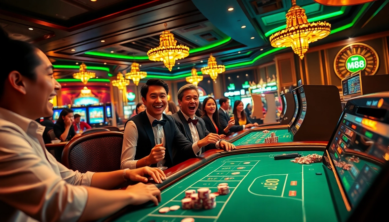 Players enjoying the thrilling adventures at mu88 casino with engaging games and vibrant atmosphere.