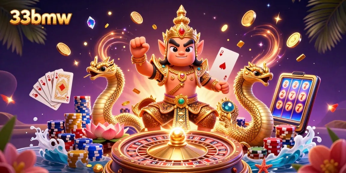 Win big with 33bmw at an enchanting casino scene featuring vibrant gaming elements.