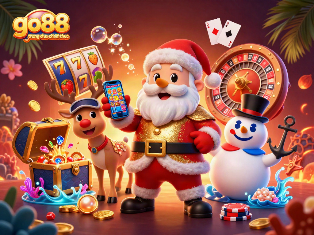Experience excitement with go88 trang chu chinh thuc in a vibrant 3D casino scene featuring action-packed games.