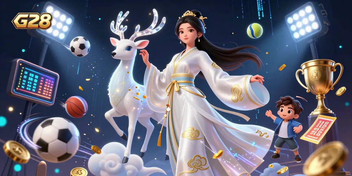 Experience the thrill of G28 sports betting with vibrant characters and dynamic casino elements.