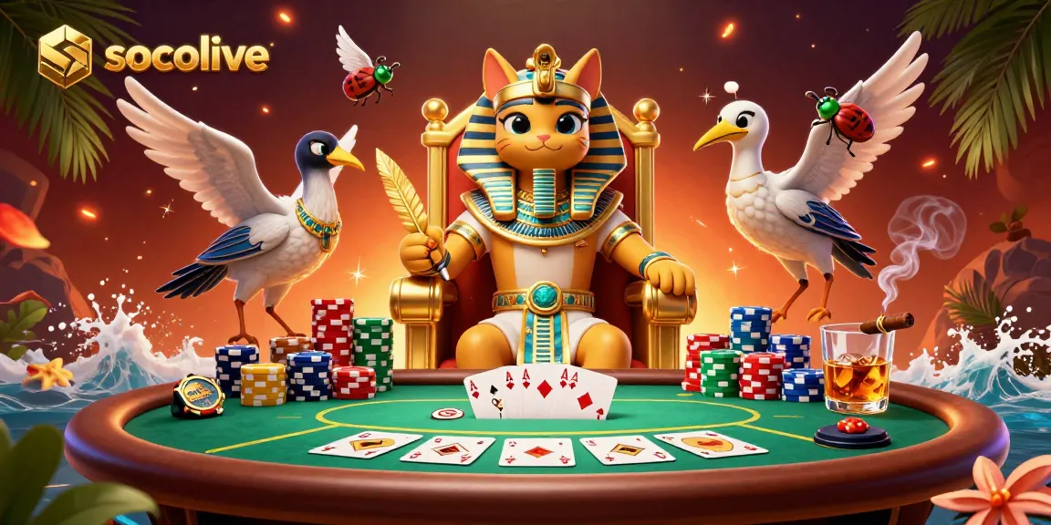 Socolive offers an exciting poker experience with vibrant characters and packed casino elements.