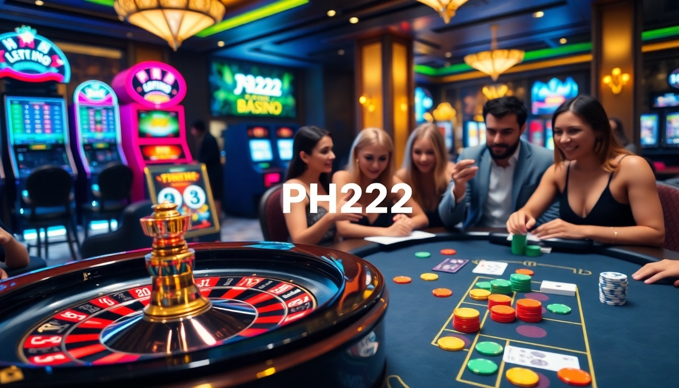 PH222 casino players enjoying exciting gameplay at a luxurious poker table.