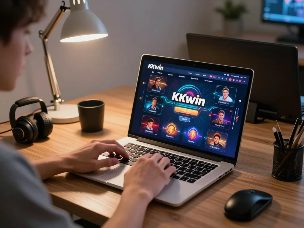 Kkwin player strategizing bets on an online casino platform in a chic home setting.