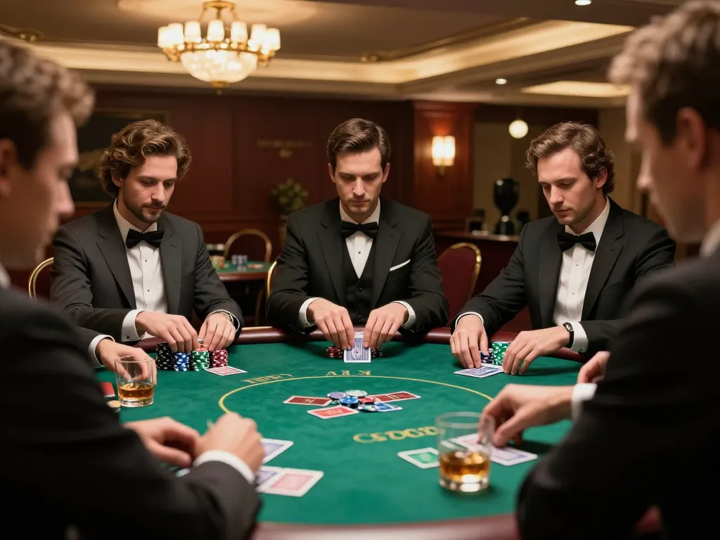 Exciting poker gameplay at hitclub casino with players focused on their cards and chips