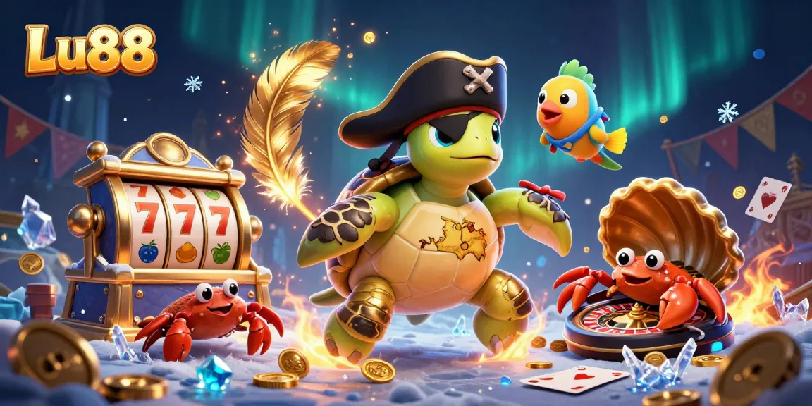 Engage in thrilling games with Lu88's captivating 3D casino scene featuring vibrant characters and rich casino elements.