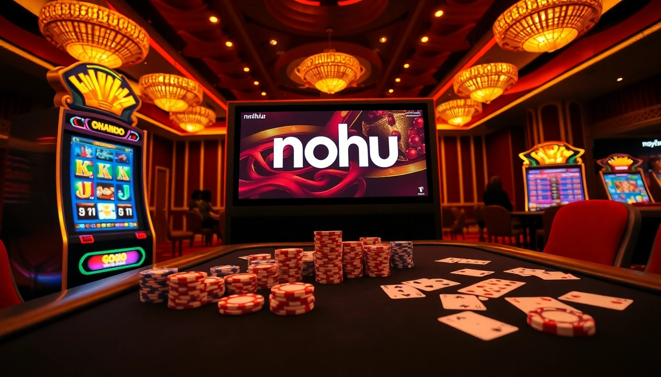 Nohu elevates online gambling with vibrant slot machines and captivating poker setups.