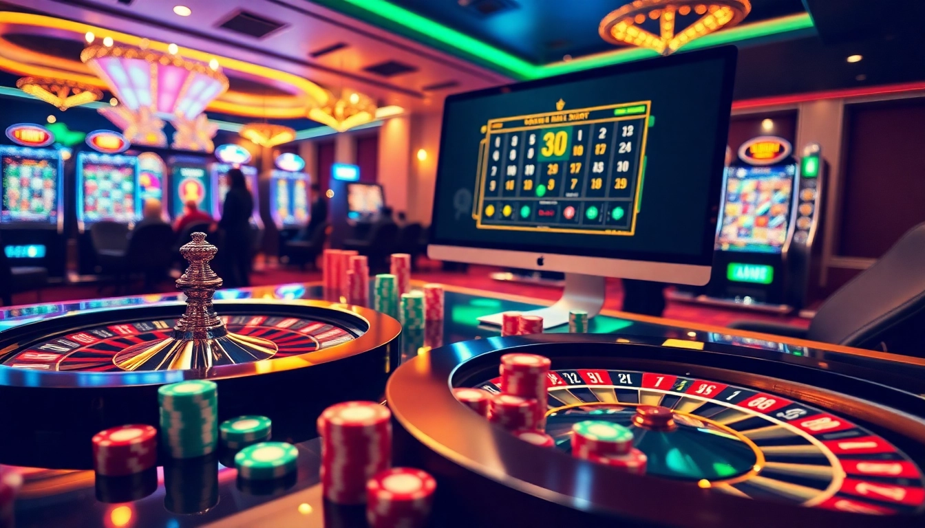 Engage in red88 betting at a luxurious casino table with vibrant poker chips and a digital interface.