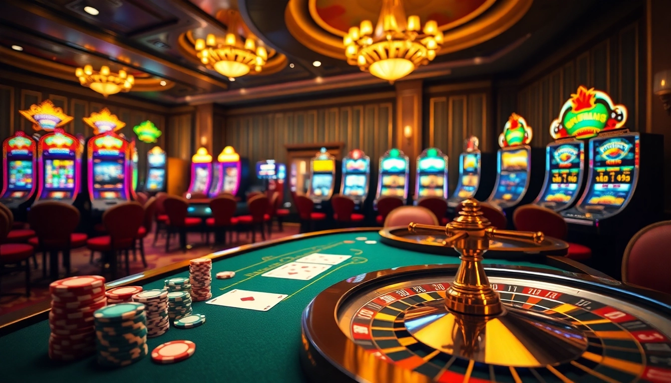Exciting gaming atmosphere with casino elements at https://www.jl55.club/, featuring roulette, poker, and thrilling slots.