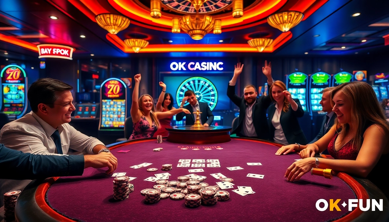 Experience the thrill of gaming at OKFUN casino with vibrant poker action and excitement.